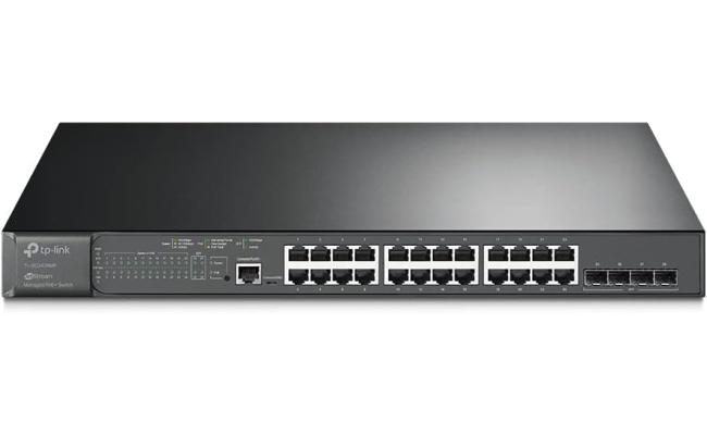 TP-Link Omada TL-SG3428MP | 24 Port Gigabit L2+ Managed PoE Switch | 24 PoE+ Port @384W | 4 x SFP Slots | PoE Auto Recovery | Support Omada SDN | IPv6 , Static Routing , Black